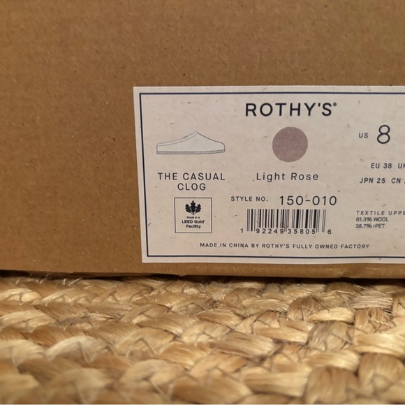 Rothy's The Casual Clog, Rose (Pale Pink), Size 8, New in Box - Picture 10 of 11